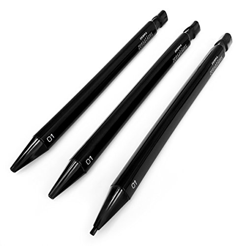 Zebra Zensations - Lápiz mecánico y ergonómico para colorear, 2 mm, color negro, 3 unidades