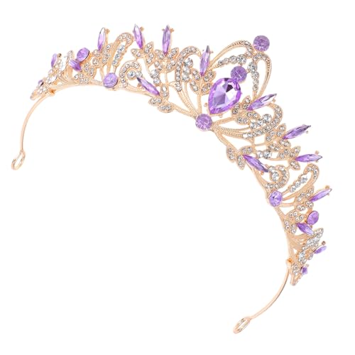 STOBAZA Diadema Vintage Dorada Cristales de Aleación de Zinc para Mujer, Accesorio Elegante para Celebración y Fiesta de Cumpleaños