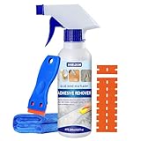 SHIELDOM Adhesive Remover Sticker Removal Surface Safe Glue Remover Rapidly Dissolve & Soften Adhesives Easily Remove Decals, Label, Tape Residue, Gum, Grease with Plastic Scraper & Towel 6.8oz/200ml