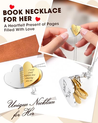 Collar de corazón de 6 páginas grabadas para obsequios familiares 4