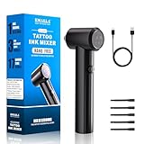Emalla Tattoo Ink Mixer Machine Tattoo Pigment Mixer Machine with 50 Mixing Sticks for Tattoo Supplies
