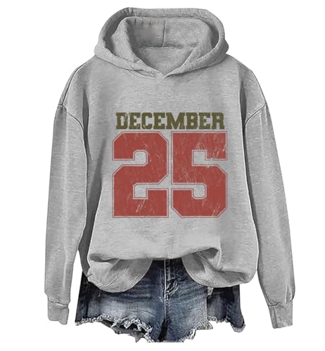 garbings December 25 Sweatshirt & Hoodie Vintage Retro December 25 Graphic Casual Long Sleeve Tops Grey garbings December 25 Sweatshirt & Hoodie Vintage Retro December 25 Graphic Casual Long Sleeve Tops Grey