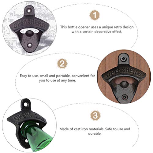 STOBOK 2 Unidades Vintage Retrô Abridor de Garrafas de Ferro Fundido Removedor de Tampa de Frasco de
