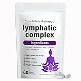 meimei 6-in-1 Lymphatic Complex Capsules – Herbal Blend Lymphatic Drainage Supplements, Balancing cortisol – 60 Capsules