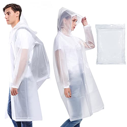 AOKITO Rain Poncho for Men and Women - Reusable, Waterproof Raincoat, Rain Cape Made of Breathable EVA Material for Hiking, Cycling, Camping and Travel, colourful, One Size