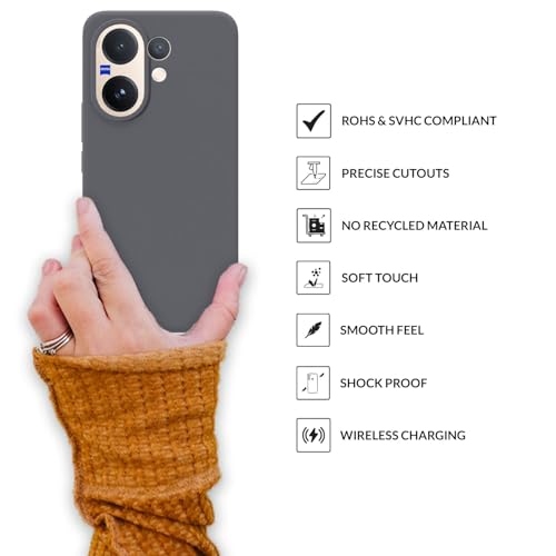 Image of SPRIG Compatible with Vivo V60 Premium SilkTone Back Cover Drop Tested Shock Proof Mobile Case for Men, Women, Boys and Girls with Camera Protection (Dark Grey)