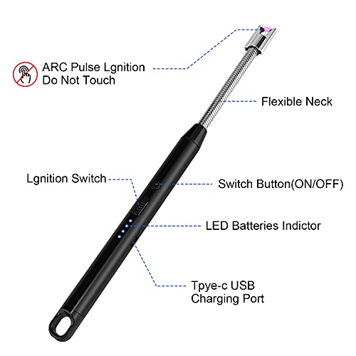 Feuerzeug, Elektronisch Feuerzeug USB Aufladbare Lichtbogen Feuerzeug with Safety Lock Geeignet Lichtbogen Feuerzeug… – Bild 6