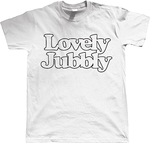 LUOTANGWI Lovely Jubbly, Mens Funny Work t Shirts for Men, Gift for Dad Him Birthday White (Small)