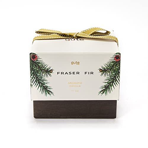 Fraser Fir 3-Wick Festive Scented Soy Candle 17Oz - Holiday & Winter Festive Home Fragrance - Aromatic Fraiser Woody Balsam Non-Toxic Candles - Frasier Candle, Hand Made - Inspired By Christmas Trees #TOP4