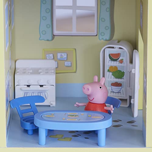 image for Peppa Pig Wooden Deluxe Playhouse, 8 Rooms, Includes 2 Fun Figures and