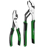 SK 2-Piece Pliers Set, 8-Inch Slip Joint & 10-Inch Groove Joint Pliers, Premium CR-V Construction, Ergonomic Anti-slip Handle for Comfortable Grip