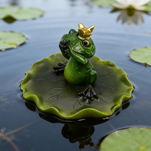 Figurine de grenouille flottante en résine pour étang - 8