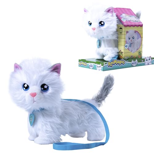Bizak Animagic Mimi Mimitos, Peluche Interactivo, + 2 Años, Adorable y Divertida Gatita, Muy Suave, Camina, Maúlla y Mueve la Cola (64550196)