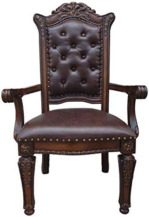 Acme Vendome Dining Arm Chair in PU and Cherry (Set of 2) - Thumbnail 4