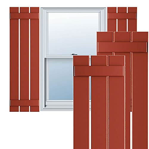 17 1/8"W x 77"H True Fit PVC, Three Board Spaced Board-n-Batten Shutters, Colorful Leaves (Per Pair - Hardware Not Included)