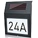 Randaco LED Beleuchtete Hausnummer Solarhausnummer IP65 Wasserdicht Edelstahl Hausnummernleuchte LED Wandleuchte Hausnumme mit Nummern 0-9 & Buchstaben A-H(Anthrazit)