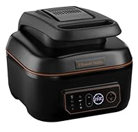 Russell Hobbs Satisfry Air and Grill Multi Cooker, RHMCAF40, Air Fryer Oven, 5.5 L Capacity, 7 Auto Functions, Digital touchscreen Display, Dishwasher Safe, Black/Copper