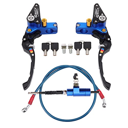 WOOSTAR Motocyclette Kit D'embrayage Hydraulique Maître-Cylindre avec CNC Levier de Frein Remplacement pour YZF 1000R Banshee 350 2001 YZ426F 2017 CRF450R Suzuki GSX650F CR250 Dirt Pit Bike Bleu