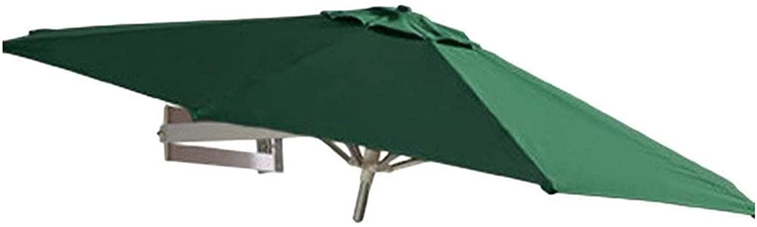 JOMRTS Parasol Patio Umbrella Outdoor Umbrella Outdoor Wall-Mounted Patio Umbrella, Stronger Frame Outdoor Umbrella WithRibs, Aluminium Tilting Sunshade Beach Umbrella Shade (Green 8.2ft/2.5m)