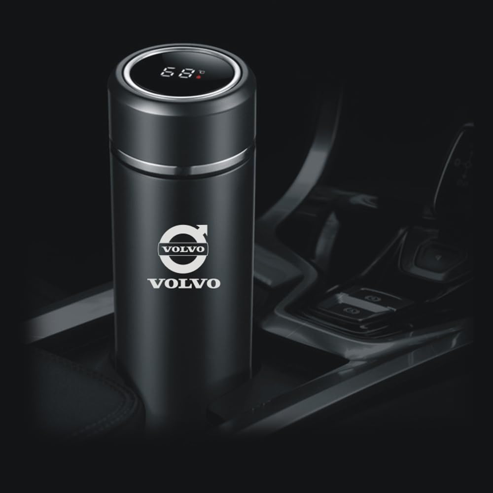 Thermos ZUMAHA In Acciaio Inox 316 Per Auto Volvo – Tazza Termica 500ml Con Touch Screen LCD E Coperchio Anti-perdita, Ideale Per Caffè E Bevande Calde/Fredde