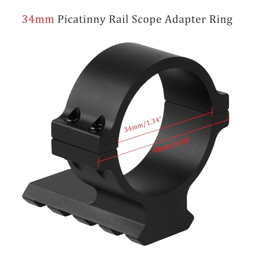 ToopMount Zielfernrohr-Montageringe Taktischer 34-mm-Picatinny-Schienen-Zielfernrohr-Adapterring Aluminium für alle Standardzubehörteile von Weaver/Picatinny 1913