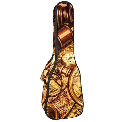 Sac à dos ukulélé concert à motif carte de pirate pour répétition et voyage