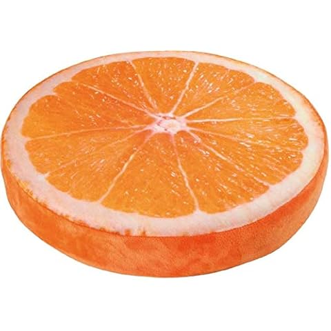 Cooles Sitzkissen Rund 40 cm | Bodenkissen mit Füllung für Erwachsene Kinder Innen | Kissen für Europaletten | Dekoration Wohnzimmer Zuhause Wohnung | Geschenk-Ideen Partner | Motiv Orange Cover