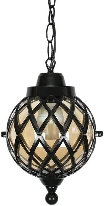 SYAXVOM Lámpara Colgante Industrial Impermeable con Cadena Ajustable para Isla de Cocina, Comedor, Sala de Estar y Pasillo. Lámpara de araña metálica Tipo Globo con Bombilla Edison E27.