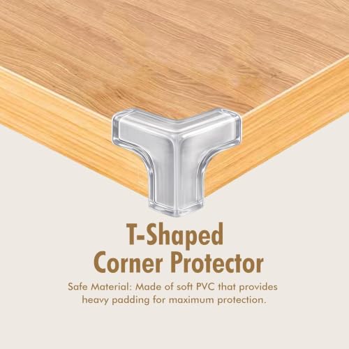 Image of Transparent Silicone Corner Protectors for Baby Proofing | Soft Edge and Corner Guards for Tables, Beds and Furniture | Child Safety Cushion Pads for Sharp Edges (Tranparent-24 Pcs, T-Shape)