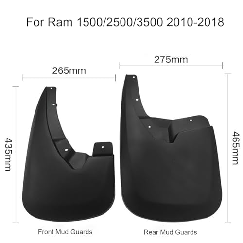 Image of Mud Guards Pickup Mudguards Mud Flaps Compatible for Ram 1500 2500 3500 Single Rear Wheels 2010 2011 2012 2013 2014 2015 2016 2017 2018