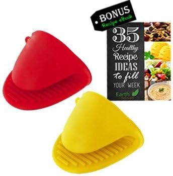 1 X Silicone Pot Holder, Oven Mini Mitt Set of 2, Cooking Pinch Grips, Kitchen Heat Resitant Solution, Assorted Colors