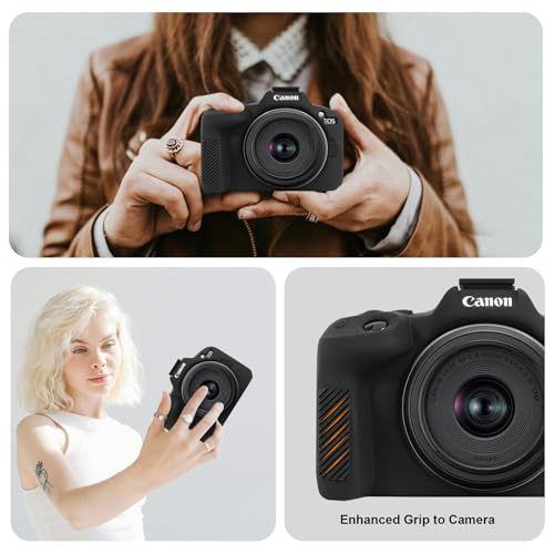 Funda de silicona para cámara Canon EOS R50 negra miniatura 2