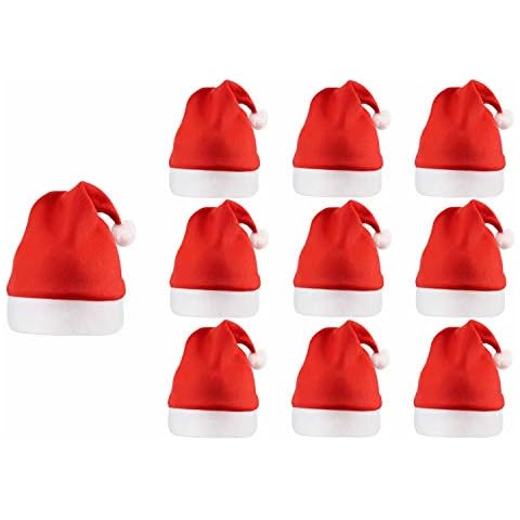 QBSM Bulk Christmas Santa Hats for Adults, Classic Red Xmas Holiday Hats for Party Costume Cover