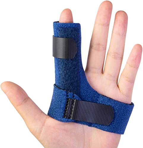 Sumifun Férula de dedos y protectores de dedos con 2 mangas de gel para mazo, dedo gatillo, dedos con barra de aluminio integrada para esguinces, lesiones deportivas (izquierda) Cover