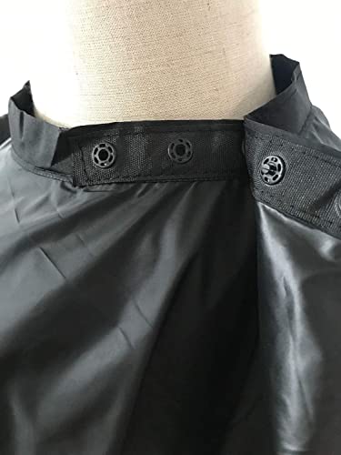 Vetuza Professional Barber Cape, Waterproof Salon Cape With Snap Closure For Hair Cutting, Black 59" X 51" #TOP5