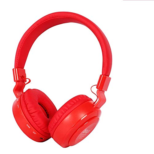 ROXO by 10 Wireless Bluetooth Headphone Memory Card,Aux and Equalizer Support (RED)