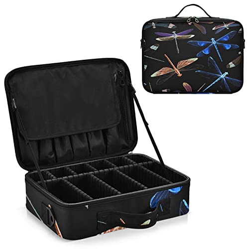 Dragonfly Blue Black ���f�B�[�X �|�[�^�u�����C�N�A�b�v�o�b�O ������t�� �R�X���e�B�b�N�o�b�O ���߉\�Ȏd�؂� ���s�R�X���e�B�b�N�g�C���^���[���[�I�[�K�i�C�U�[ �����p