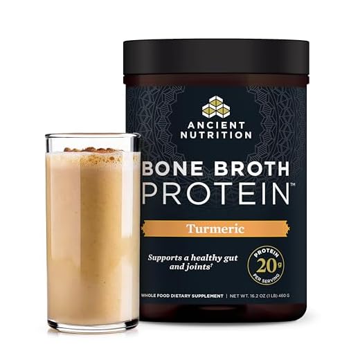 Ancient Nutrition Bone Broth Protein Powder, Turmeric Flavor, 20 Servings