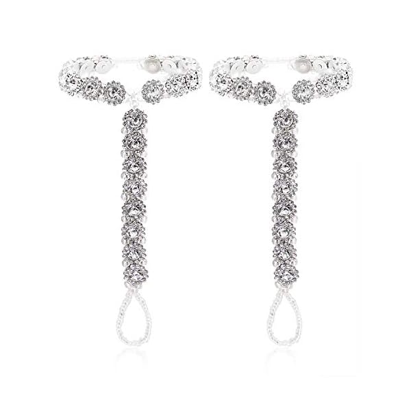 Bellady-2Pcs-Pearl-Ankle-Chain-Barefoot-Sandals-with-Starfish-Beach-Wedding-Foot-Jewelry Bellady Beach Wedding Foot Jewelry Anklet Chain Barefoot Sandals 2 Pcs,Silver_Style 4