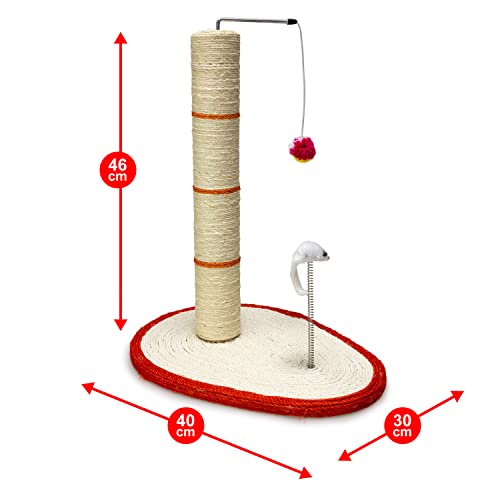 Miniatura 3 de Arquivet Rascador Para Gatos De Poste Con Rata Y Bola - 30 X 40 X 45 Cm - Rascadores Para Gatos - Arañador Para Gatos - Afilador De Uñas Para Gatos - Accesorios Para Felinos