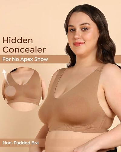 Image of Tweens Cotton Non-Padded Plus-Size Bonded Bra for Women | Full Coverage Broad Straps | Hidden Concealer | Seamless Wire-Free No-Dig Comfort | Breathable Cotton | Elastic-Free No Marks | Pack of 1