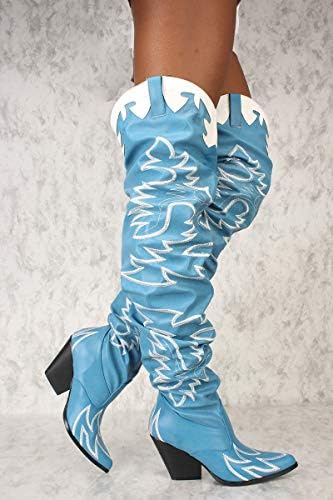 Cape Robbin Kelsey-21 Cowboy Boots Women, Over the Knee Western Cowgirl Boots with Chunky Block Heels, Fashion Dress Boots for Women | Image 4