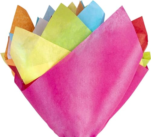 Image of ECO SARRAS 8 COLOR SET MULTI-PURPOSE WRAPPING PAPER FOR GIFT WRAPPING, HAMPERS, ART N CRAFT, DIY PROJECTS, FLOWER MAKING, CLOTHES, CANDLES, WEDDING DECORATIONS, HOLI MOTHERS DAY DECORATION (60 SHEETS)