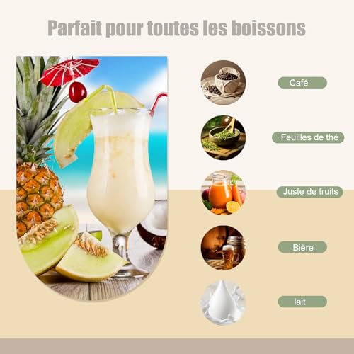 MYKAGS 6 PCS Hurricane Glass Set, 13.8 Ounce Pina Colada Cocktail Glasses, Ideal for Juice Water Tropical Drinks Clear Tulip Drinking Cups – Image 5