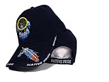 Native Pride Dream Catcher Feather Indian Blue Embroidered Ball Cap Hat (RAM)
