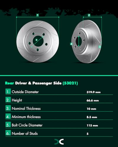 Image of SCITOO Brake Kits Front Rear Brake Rotors Brake Pad:53022;53021;D1056;D1057 | Fit For Chrysler For 300 2005-2023,For Dodge For Challenger 2010-2018 2020-2023,For Charger 2006-2018 2020-2023