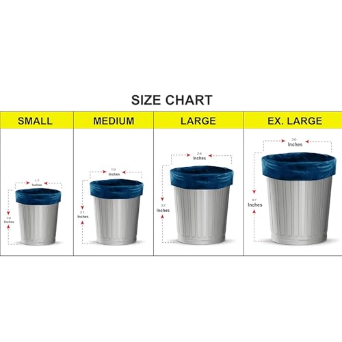 Image of ELLA Blue Garbage Bags 30 x 37 Inches 3 Rolls 30 Bags Extra Large Strong Trash Bags for Daily Waste in Kitchen Office Bathroom and Outdoor Bins With Check Duster Cloth Free
