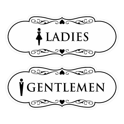 Panneaux de toilettes visibles Blanc M Lot de 2 pour éviter les confusions WC