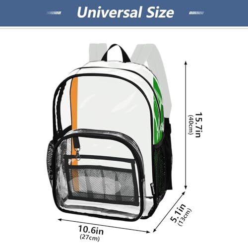 Ivory Coast Flag Women Clear Backpack Cute Boys Backpacks for Girls Approved See through Bag4