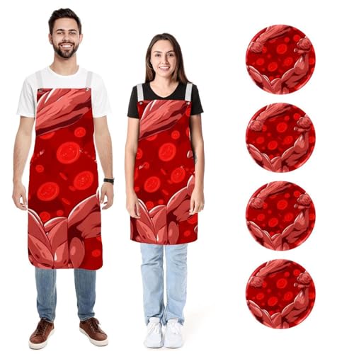 Tablier muscle rouge le cadeau de cuisine idéal en lot